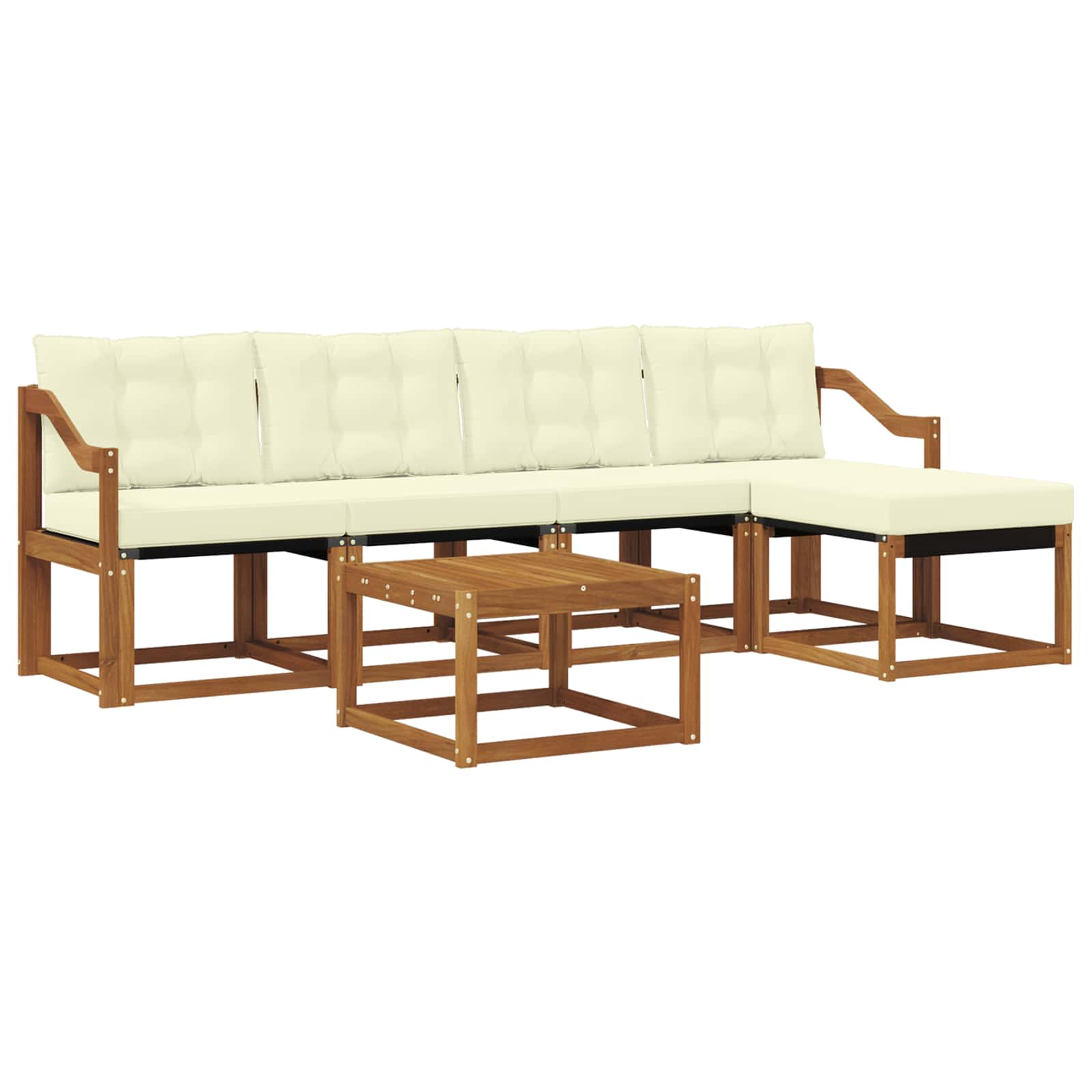 Set vanjskih sofa 6 kom. Prirodna i krem