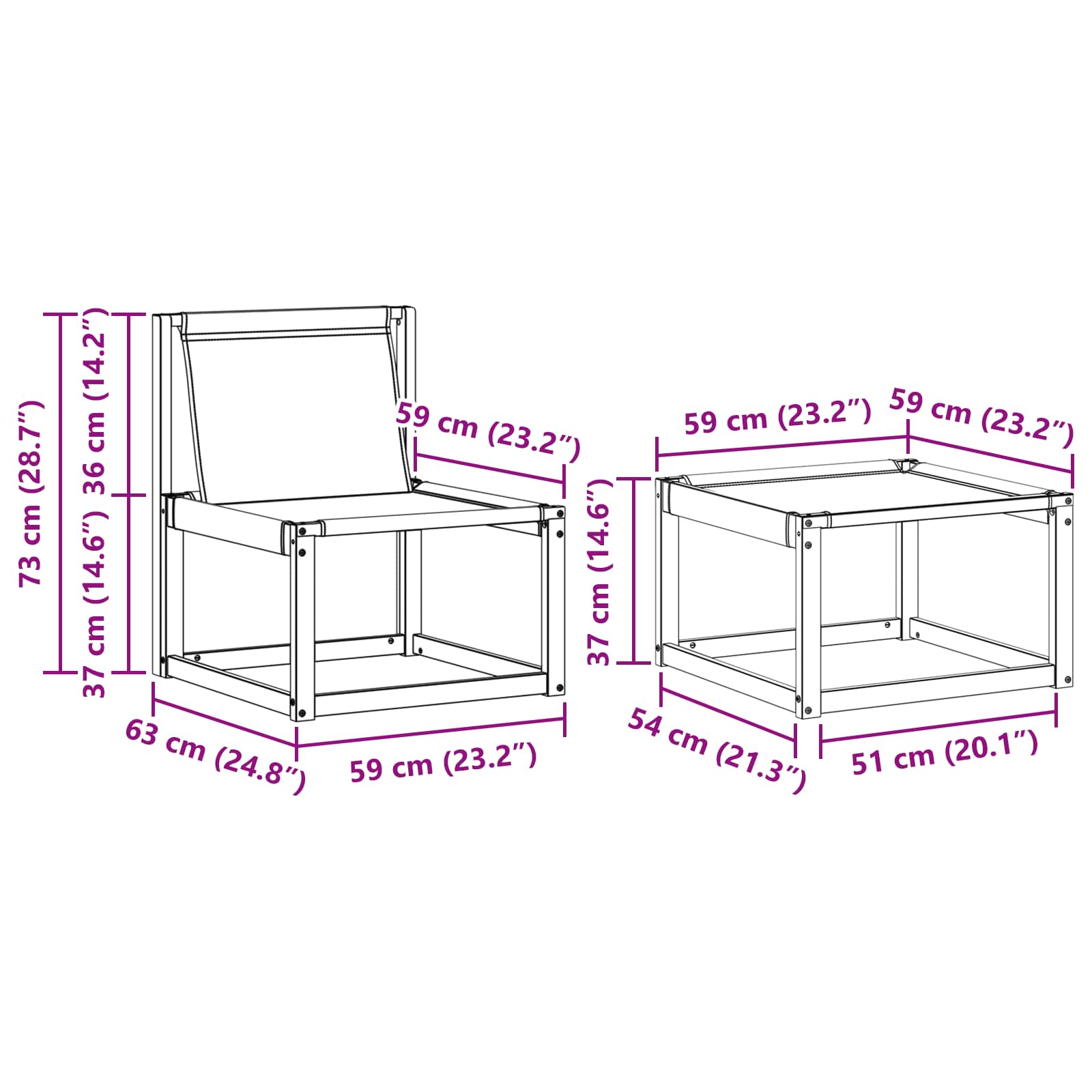 Set vanjskih sofa 6 kom. Prirodna i krem
