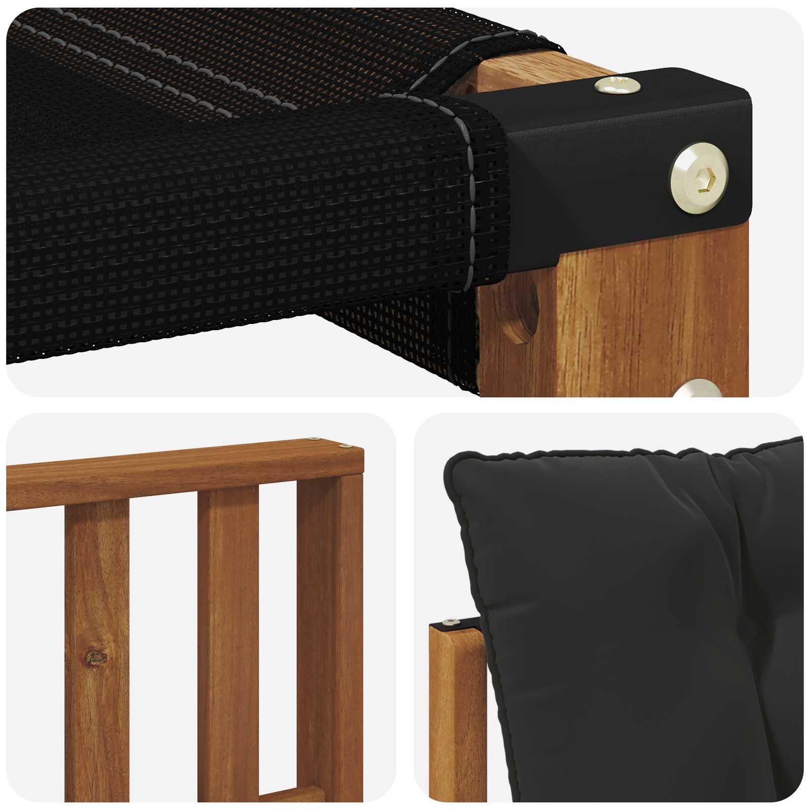 Set vanjskih sofa s jastukom 4 pcs Prirodna i crna