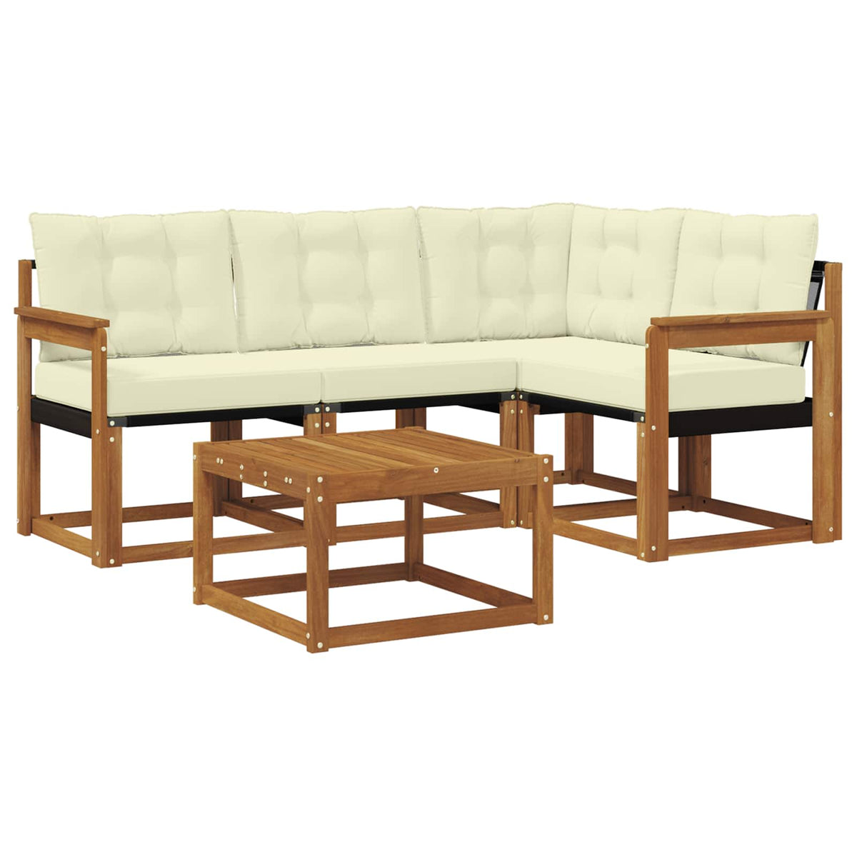Set vanjskih sofa 5 kom. Prirodna i krem
