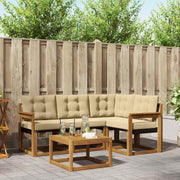 Set vanjskih sofa 5 kom. Prirodna i bež