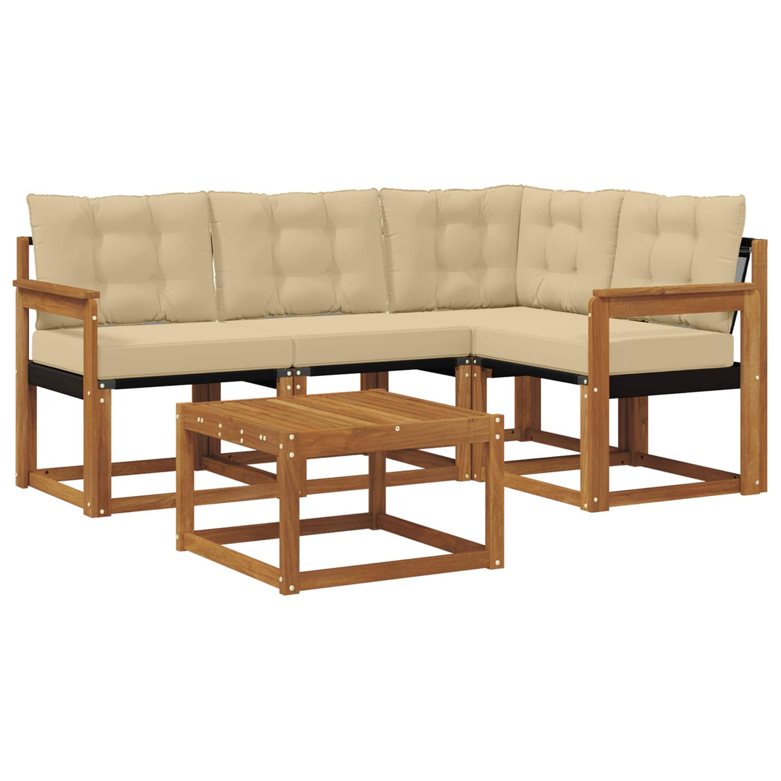 Set vanjskih sofa 5 kom. Prirodna i bež