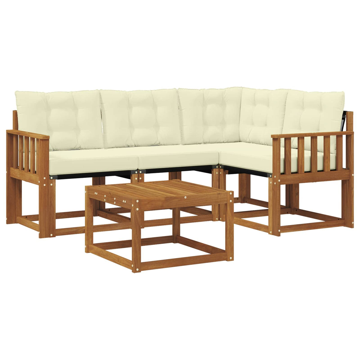 Set vanjskih sofa 5 kom. Prirodna i krem