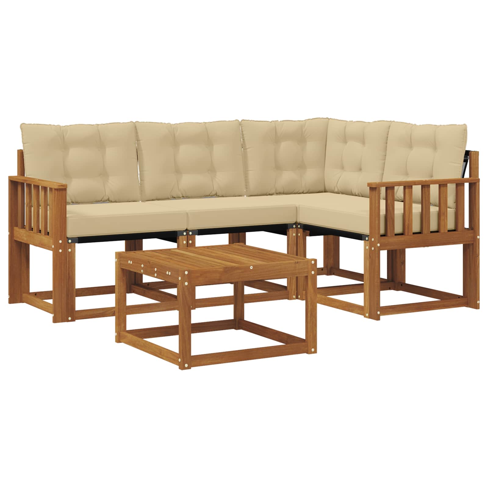 Set vanjskih sofa 5 kom. Prirodna i bež
