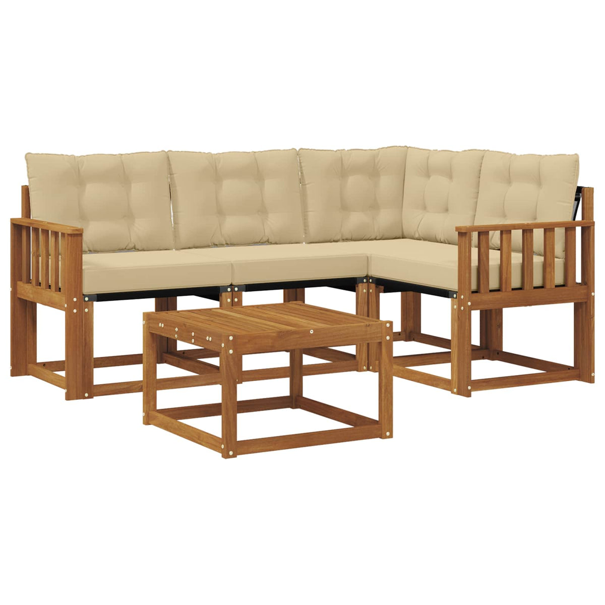 Set vanjskih sofa 5 kom. Prirodna i bež