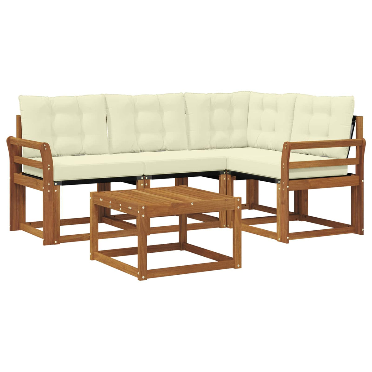 Set vanjskih sofa 5 kom. Prirodna i krem