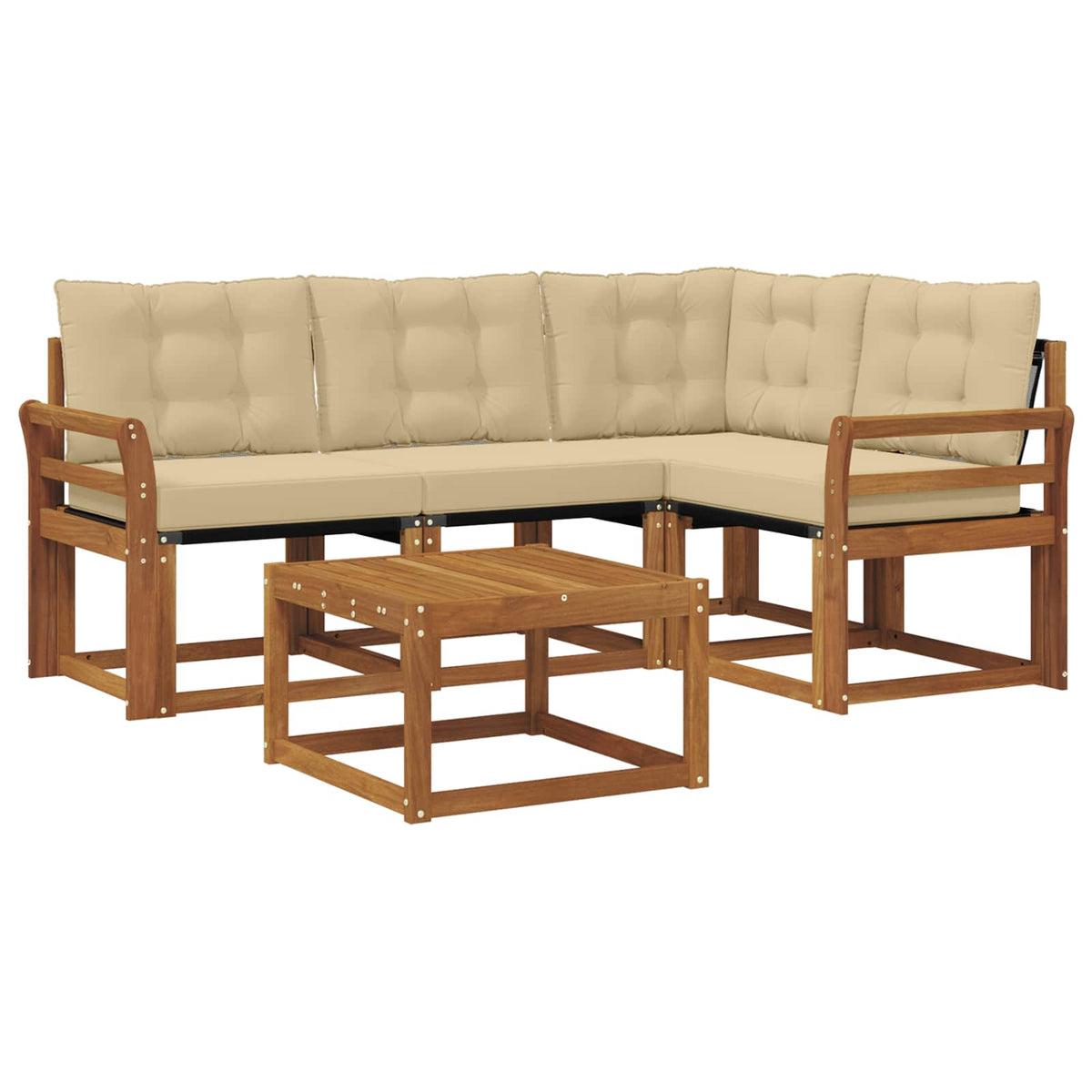 Set vanjskih sofa 5 kom. Prirodna i bež