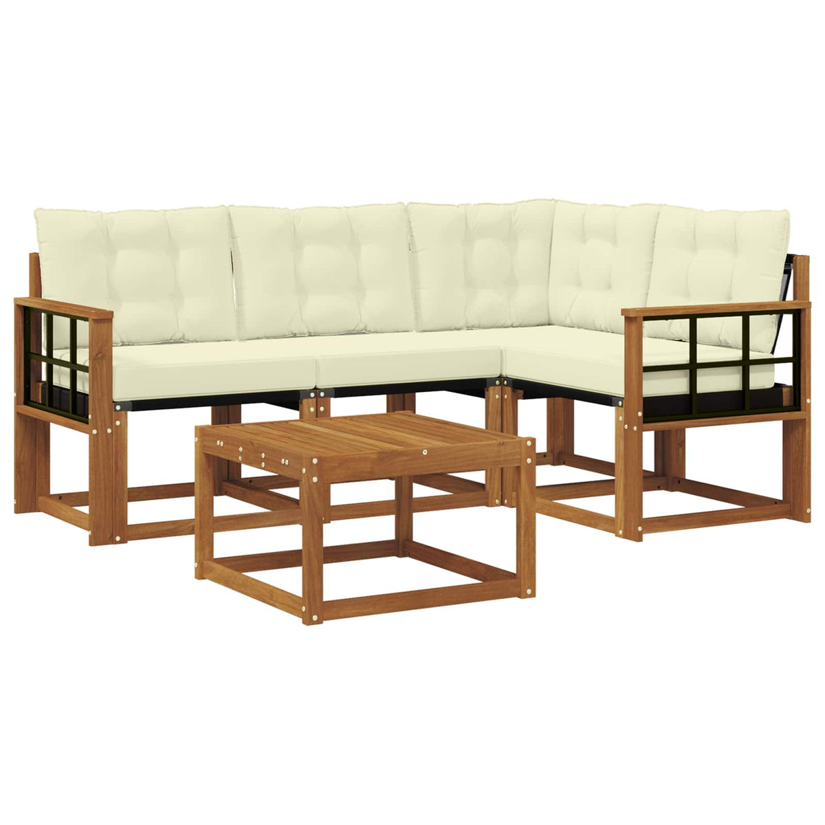 Set vanjskih sofa 5 kom. Prirodna i krem