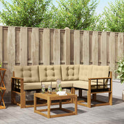 Set vanjskih sofa 5 kom. Prirodna i bež