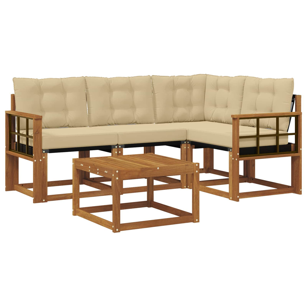 Set vanjskih sofa 5 kom. Prirodna i bež