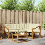 Set vanjskih sofa 5 kom. Prirodna i krem