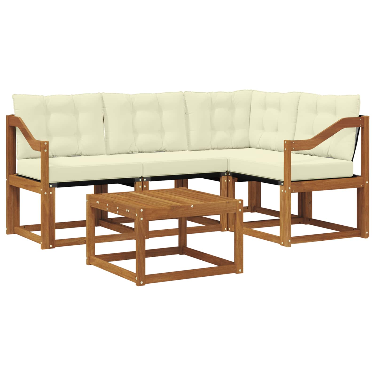 Set vanjskih sofa 5 kom. Prirodna i krem