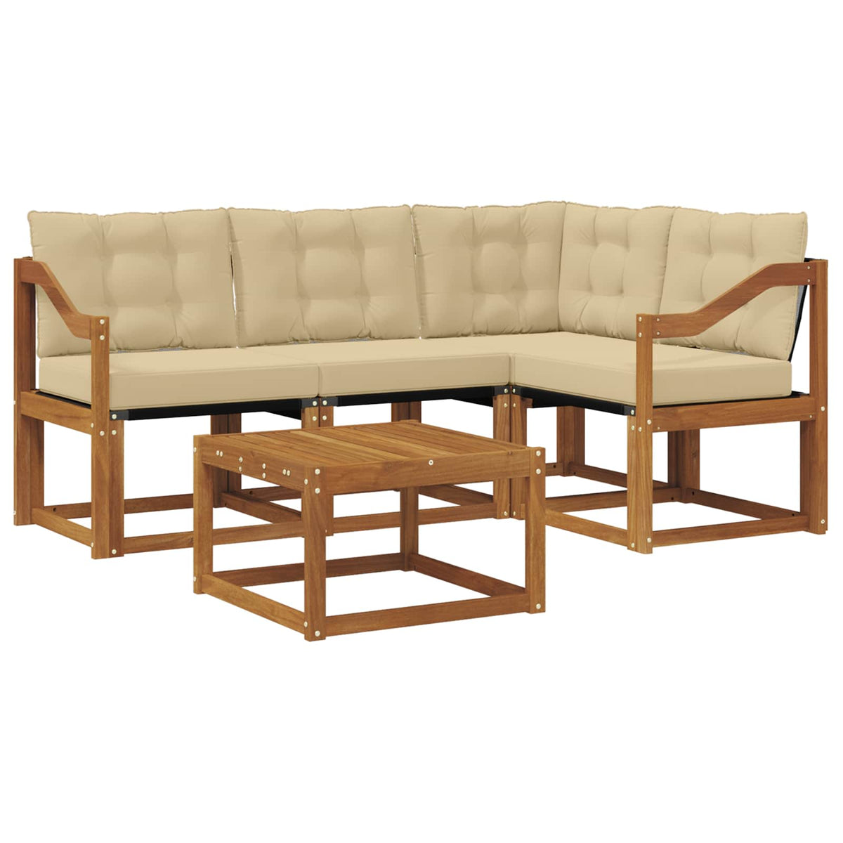 Set vanjskih sofa 5 kom. Prirodna i bež