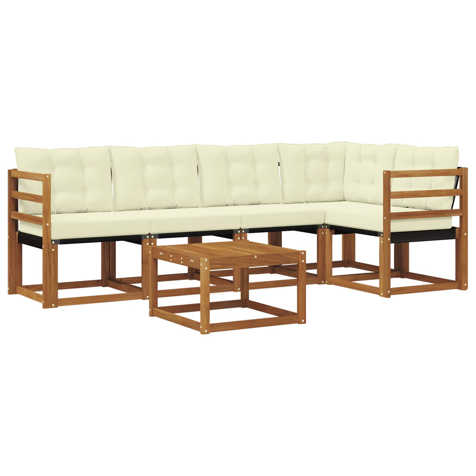 Set vanjskih sofa 6 kom. Prirodna i krem