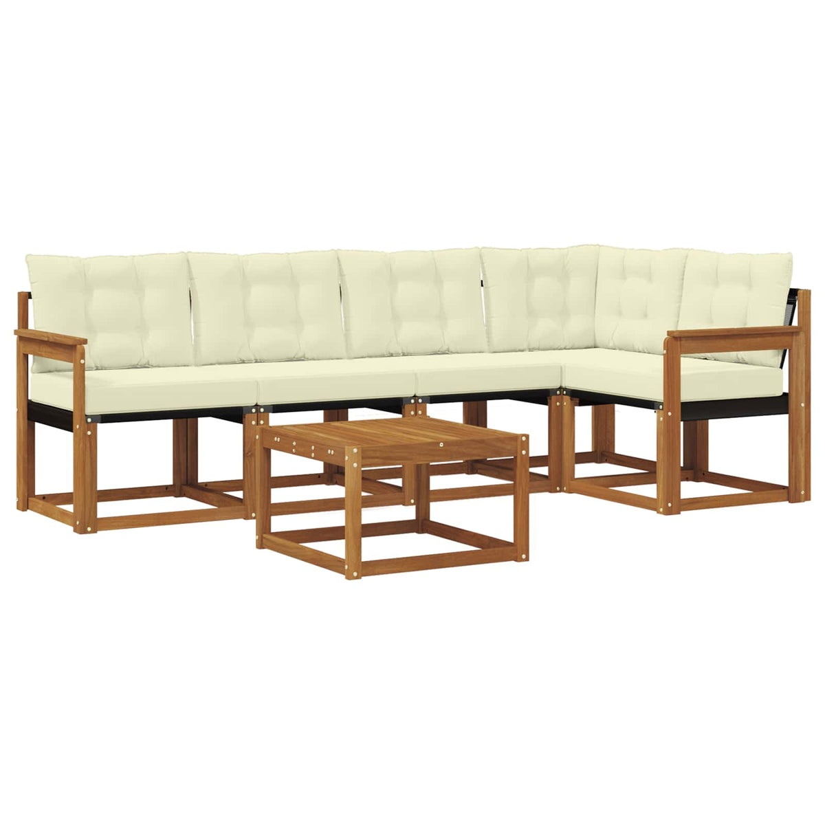 Set vanjskih sofa 6 kom. Prirodna i krem