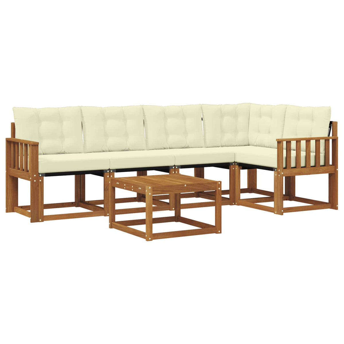 Set vanjskih sofa 6 kom. Prirodna i krem