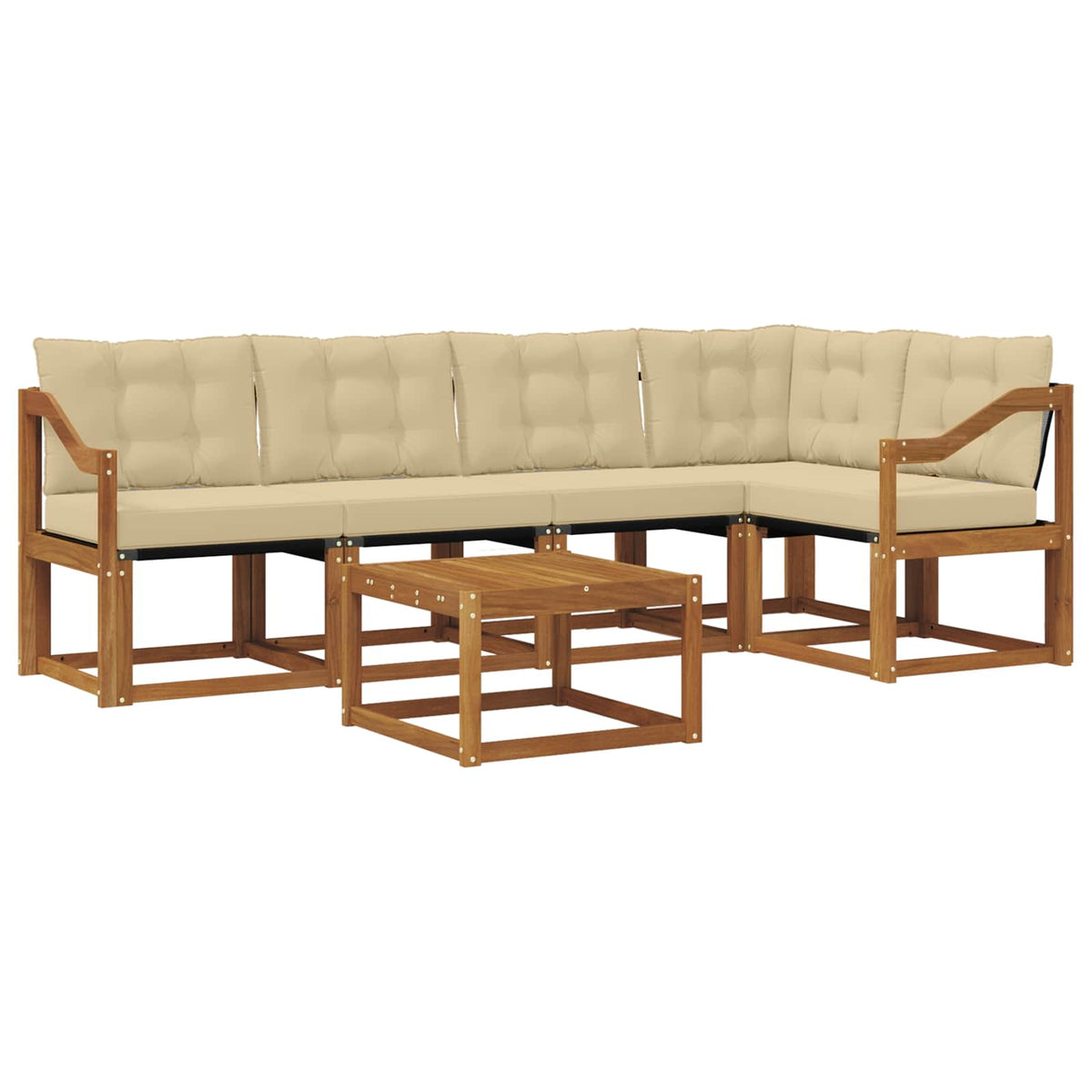 Set vanjskih sofa 6 kom. Prirodna i bež