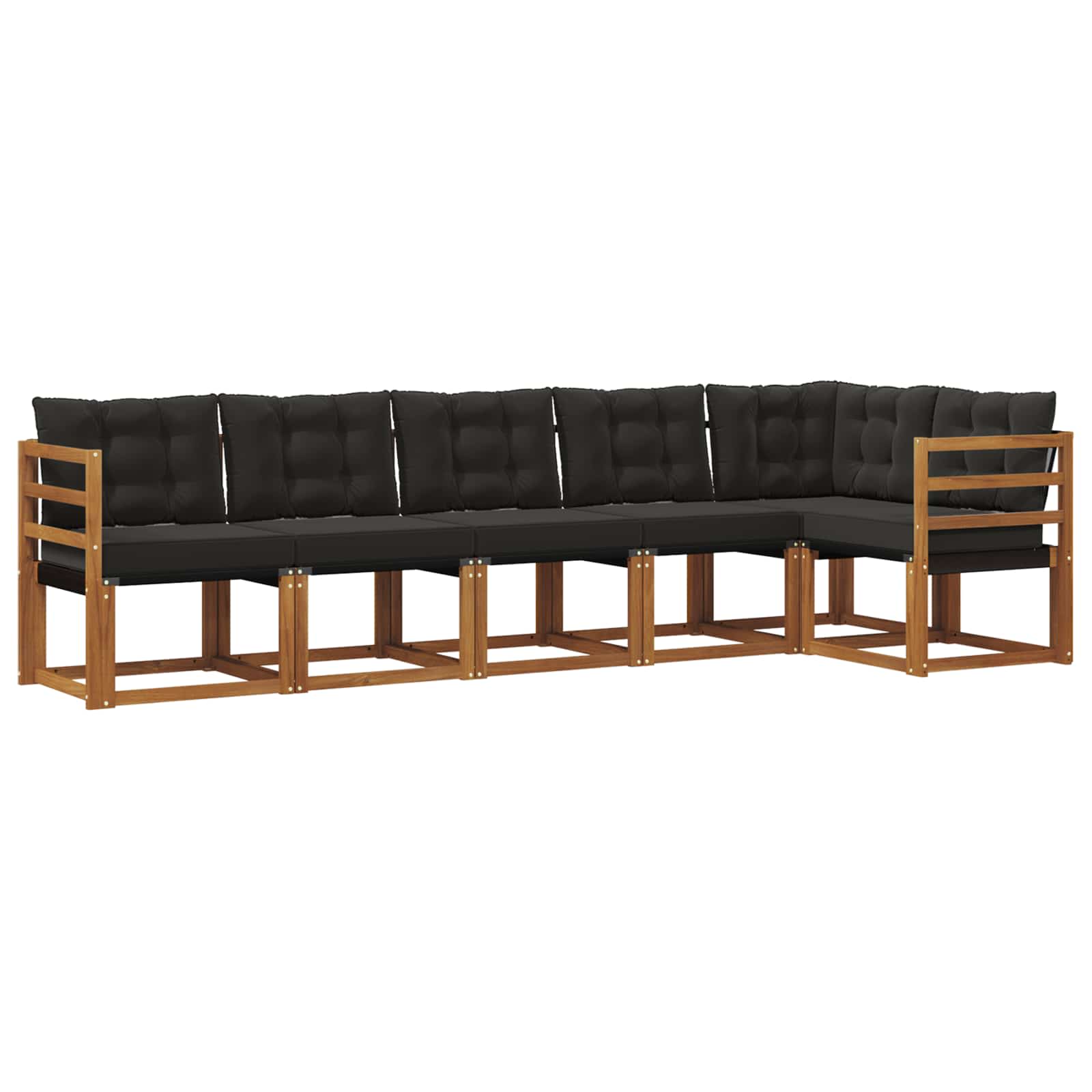 Set vanjskih sofa s jastukom 6 pcs Prirodna i crna