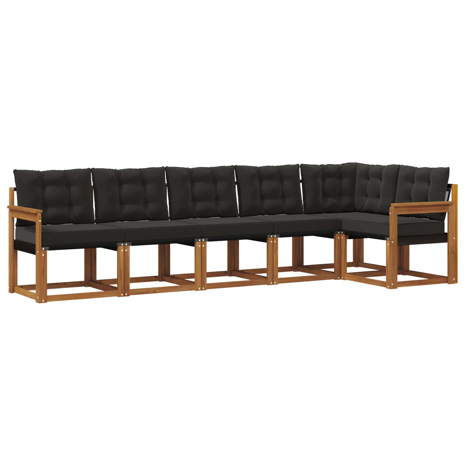 Set vanjskih sofa s jastukom 6 pcs Prirodna i crna