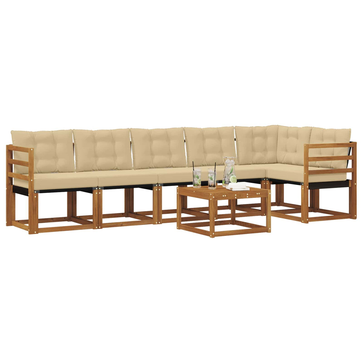 Set vanjskih sofa 7 kom. Prirodna i bež