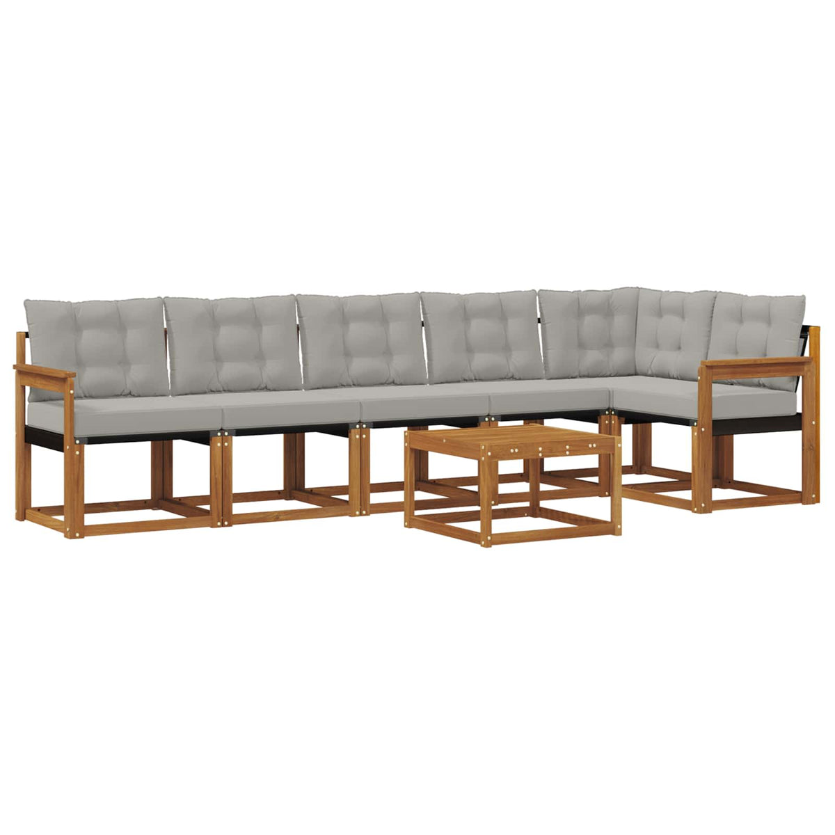 Set vanjskih sofa 7 kom. Prirodna i svijetlo siva