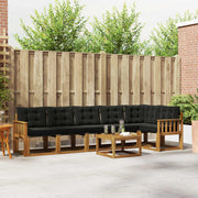 Set vanjskih sofa 7 kom. Prirodna i crna