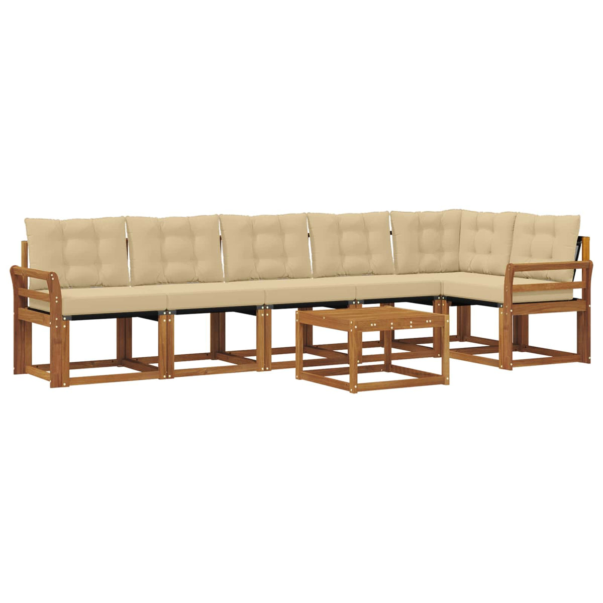 Set vanjskih sofa 7 kom. Prirodna i bež