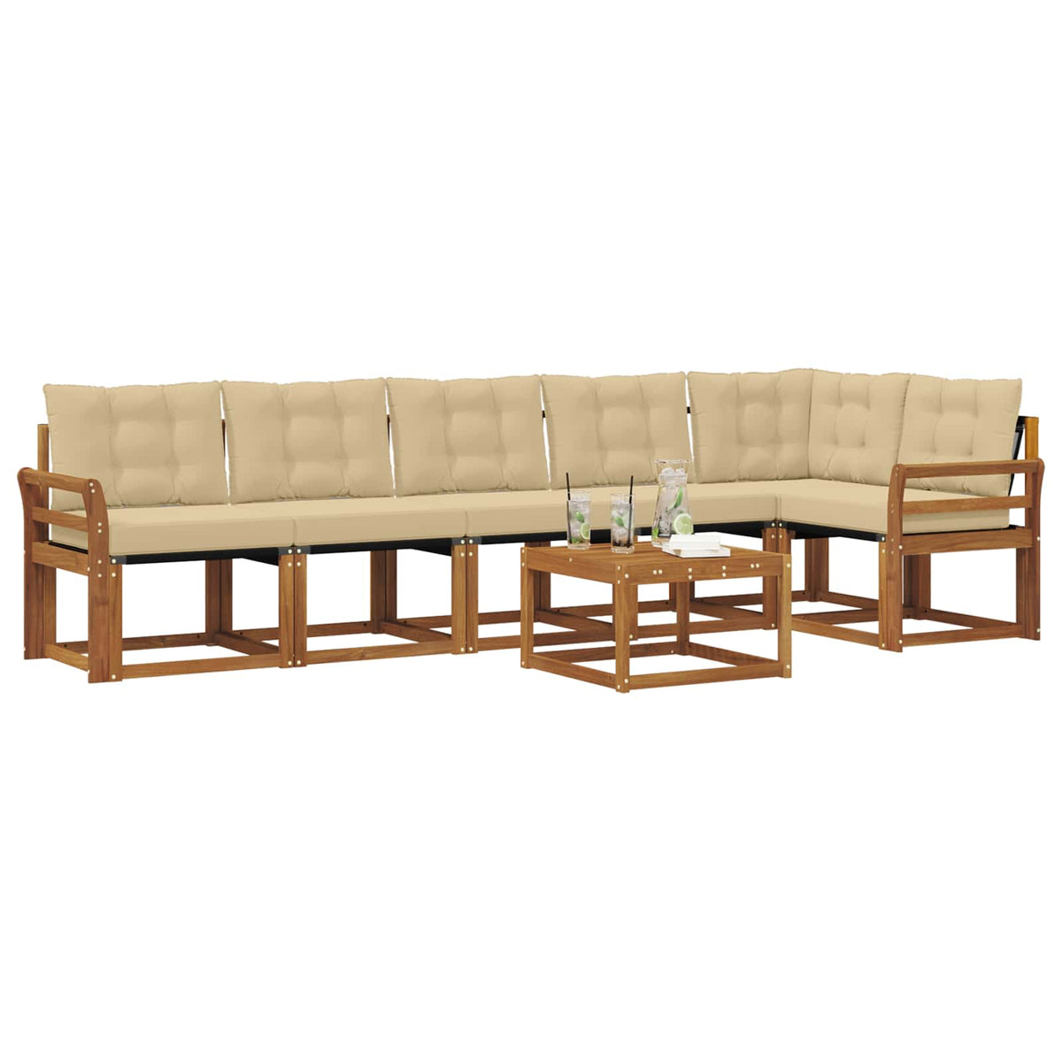 Set vanjskih sofa 7 kom. Prirodna i bež