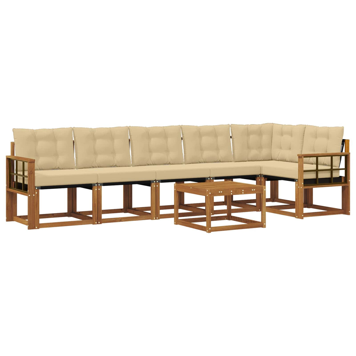 Set vanjskih sofa 7 kom. Prirodna i bež