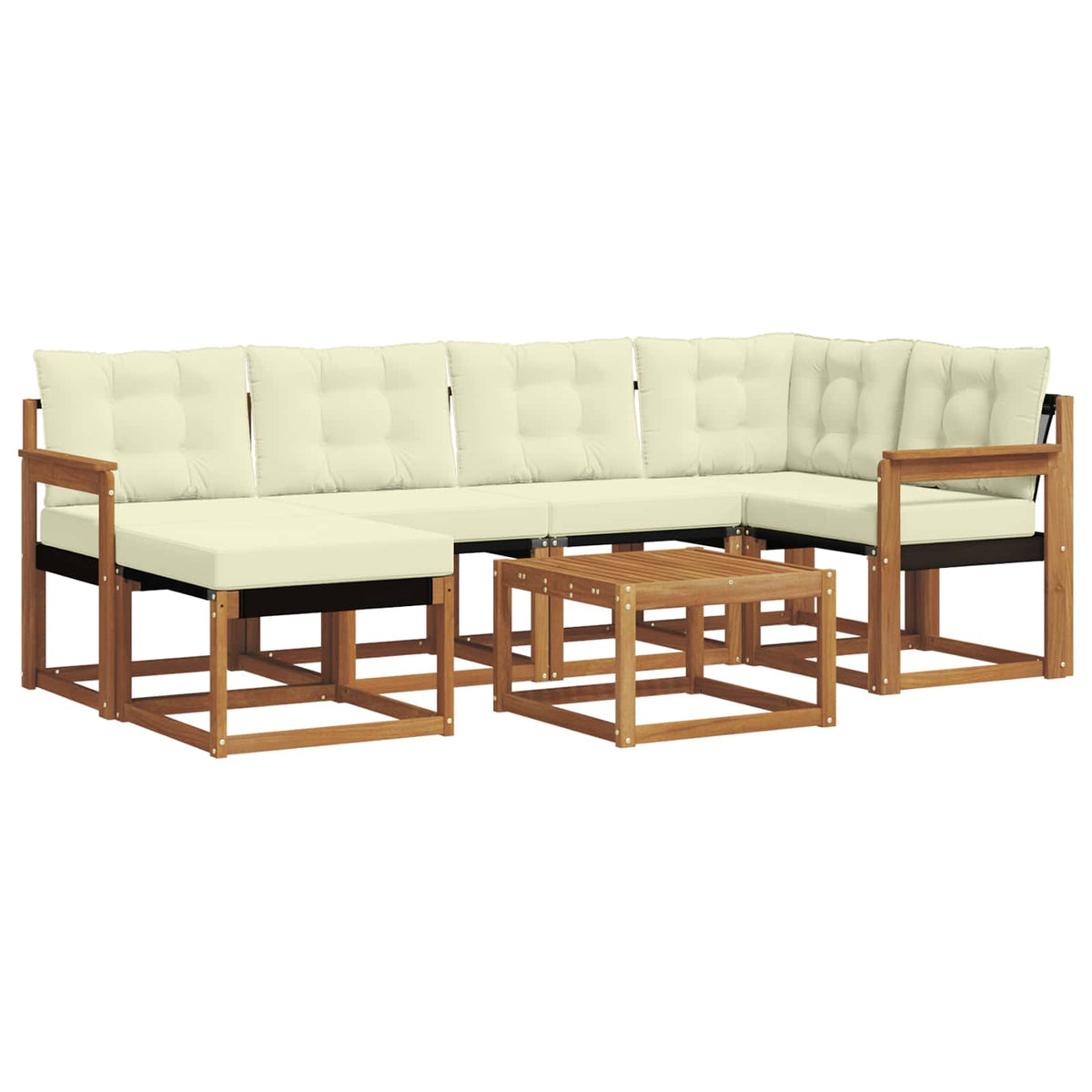 Set vanjskih sofa 7 kom. Prirodna i krem