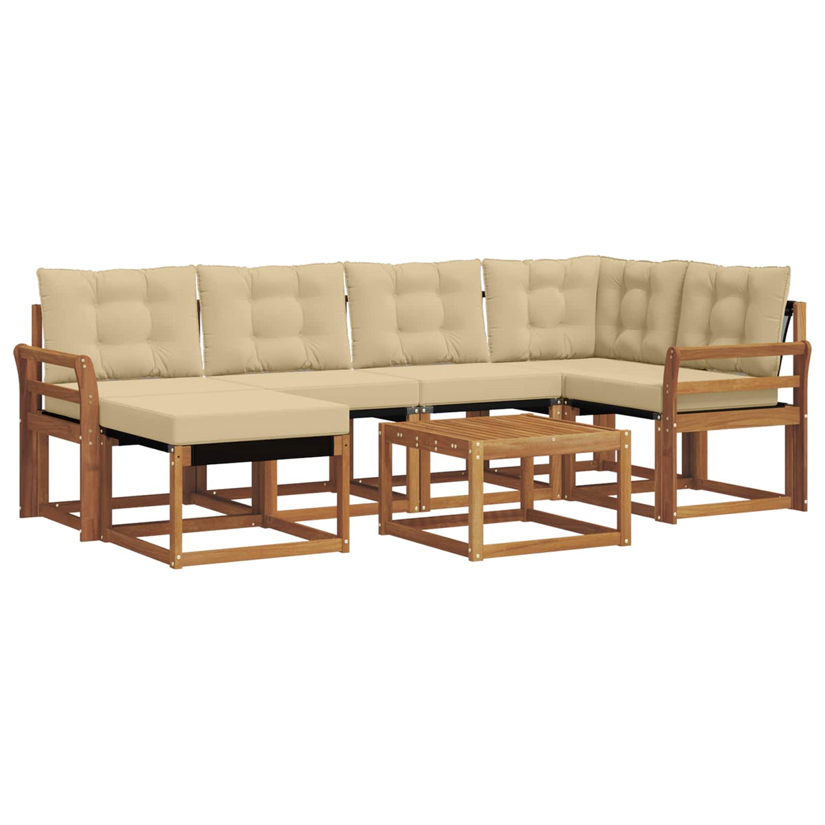 Set vanjskih sofa 7 kom. Prirodna i bež
