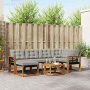 Set vanjskih sofa 7 kom. Prirodna i svijetlo siva