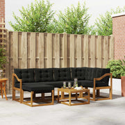 Set vanjskih sofa 7 kom. Prirodna i crna