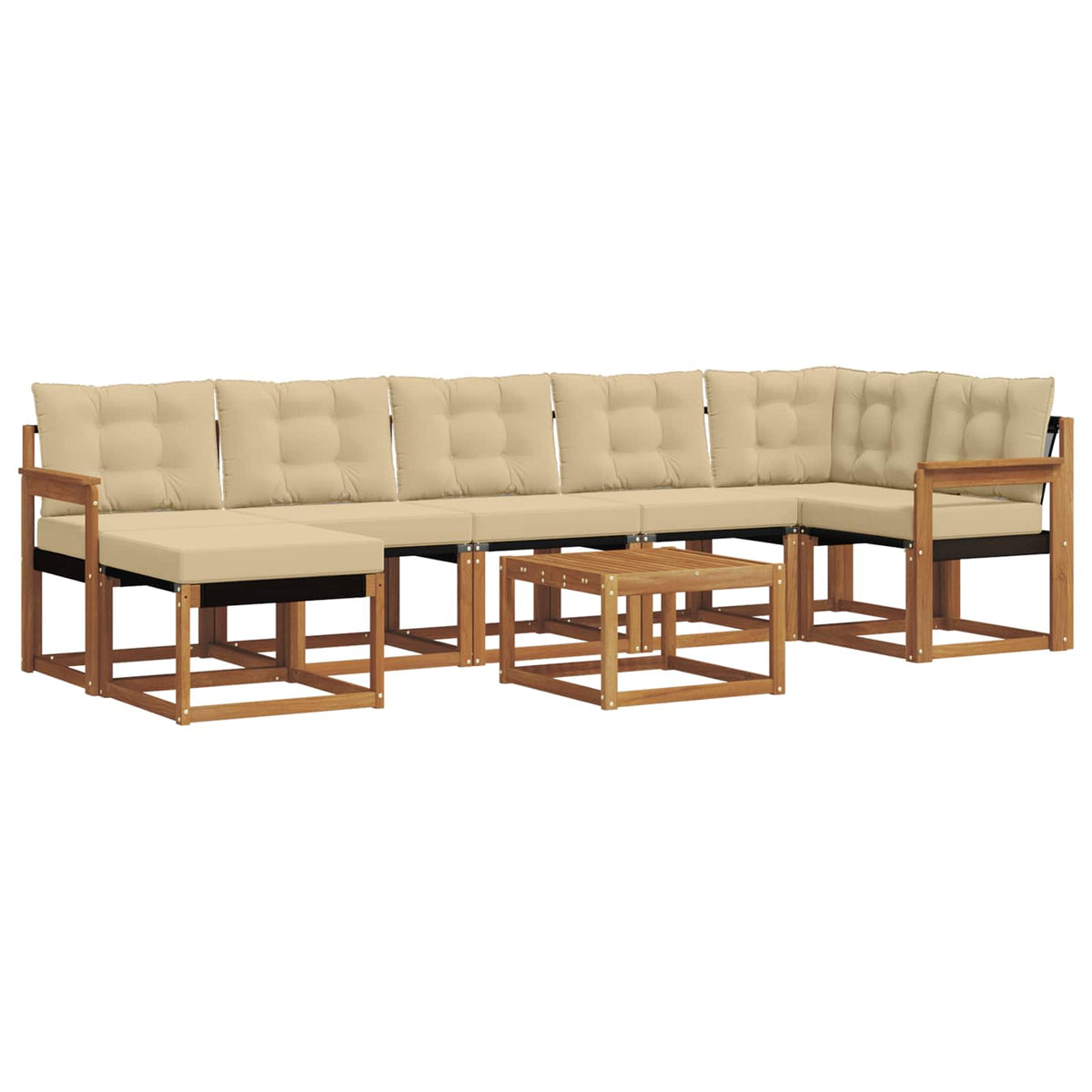 Set vanjskih sofa 8 kom. Prirodna i bež