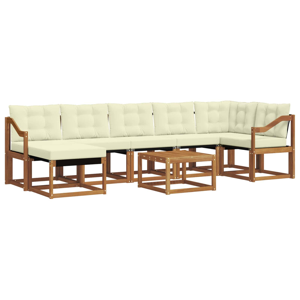 Set vanjskih sofa 8 kom. Prirodna i krem