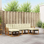Set vanjskih sofa 6 kom. Prirodna i krem Smeđa 253 x 122,5 x 73 cm