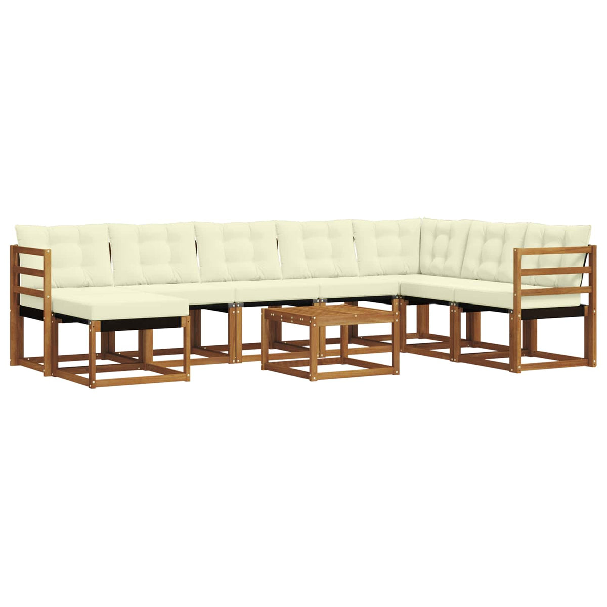 Set vanjskih sofa 9 kom. Prirodna i krem
