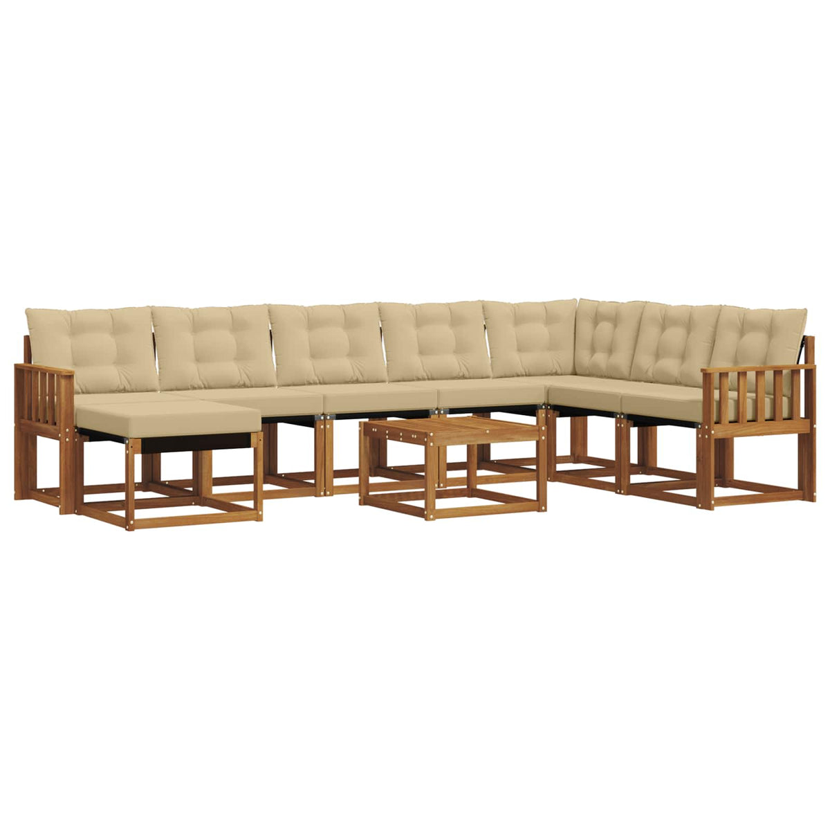 Set vanjskih sofa 9 kom. Prirodna i bež