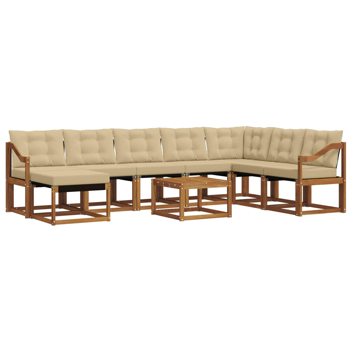 Set vanjskih sofa 9 kom. Prirodna i bež