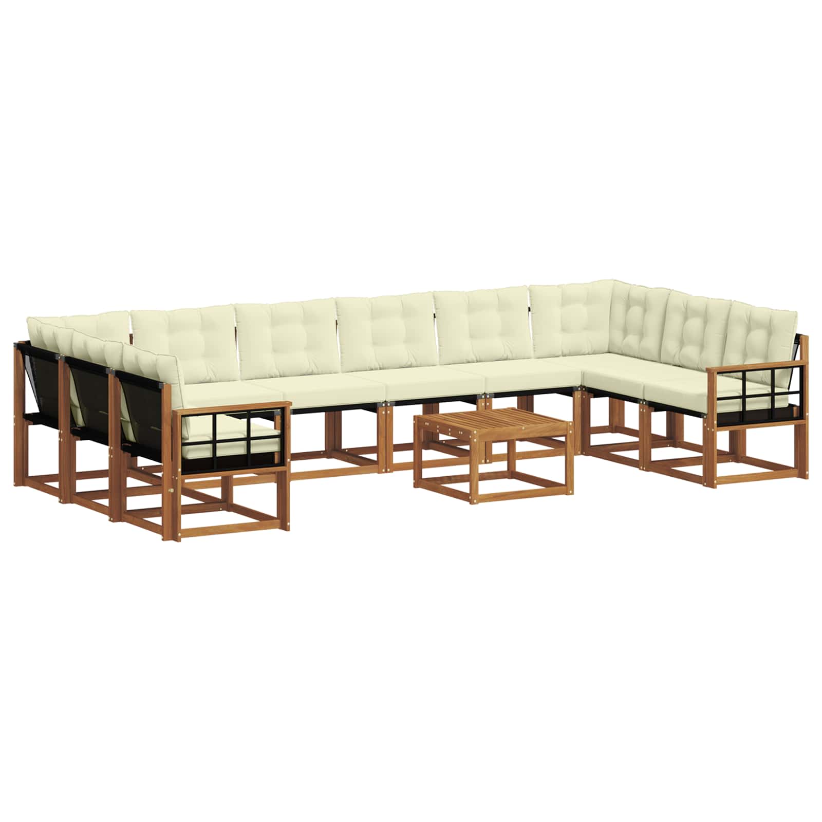 Set vanjskih sofa s jastukom 11 pcs Prirodna i krem