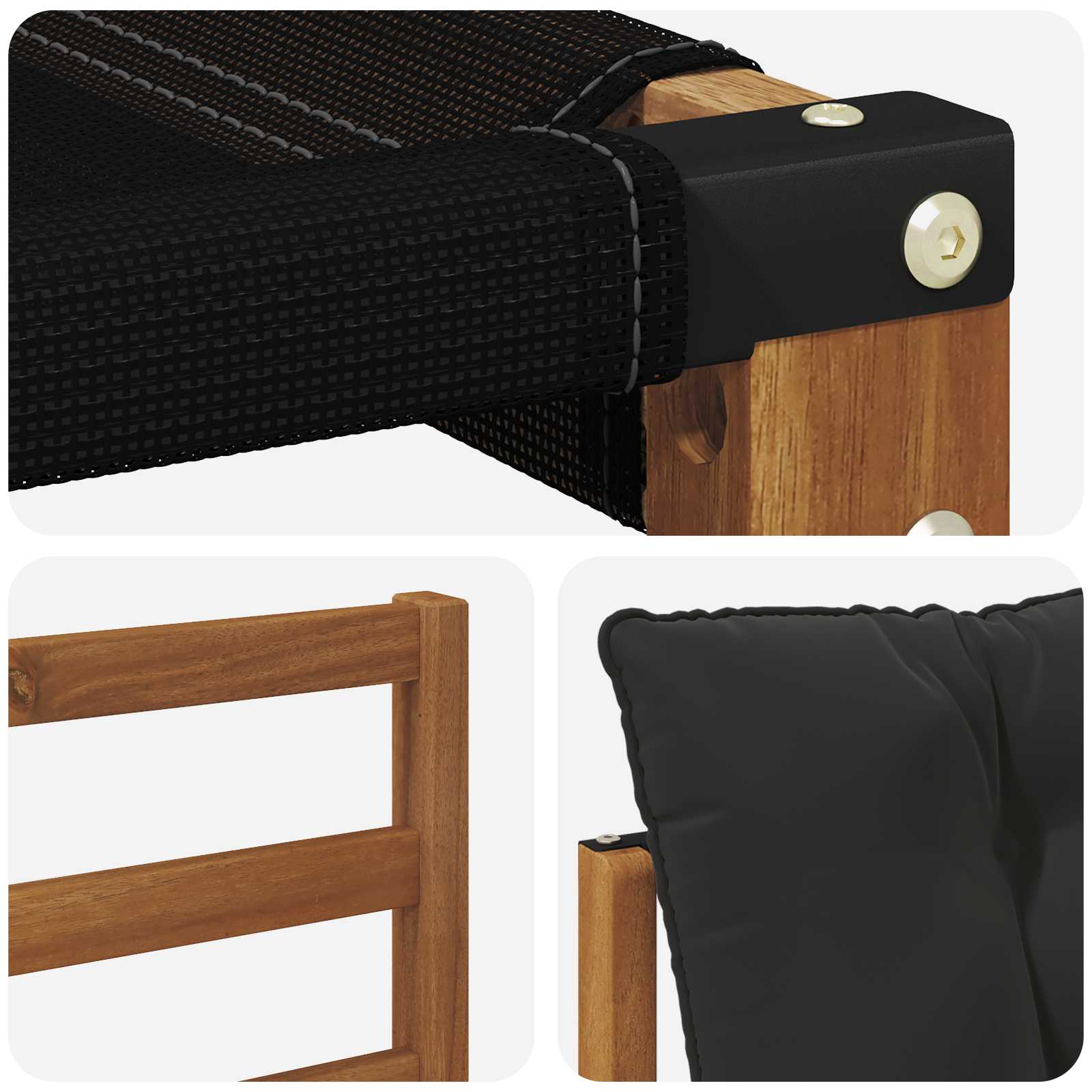 Set vanjskih sofa s jastukom 3 pcs Prirodna i crna