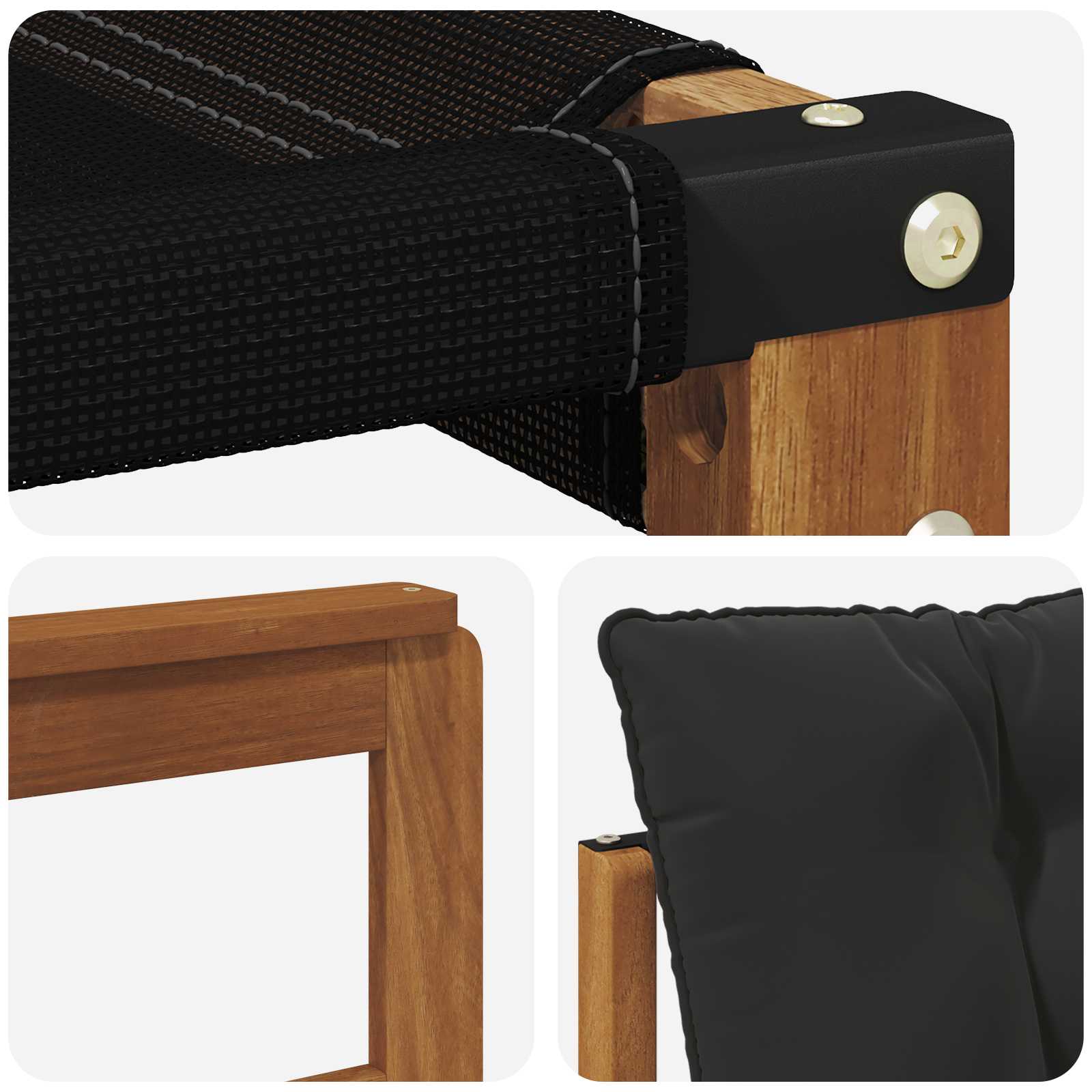 Set vanjskih sofa s jastukom 3 pcs Prirodna i crna