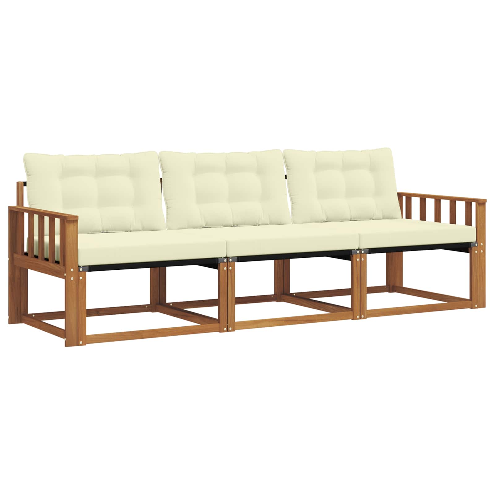 Set vanjskih sofa s jastukom 3 pcs Prirodna i krem