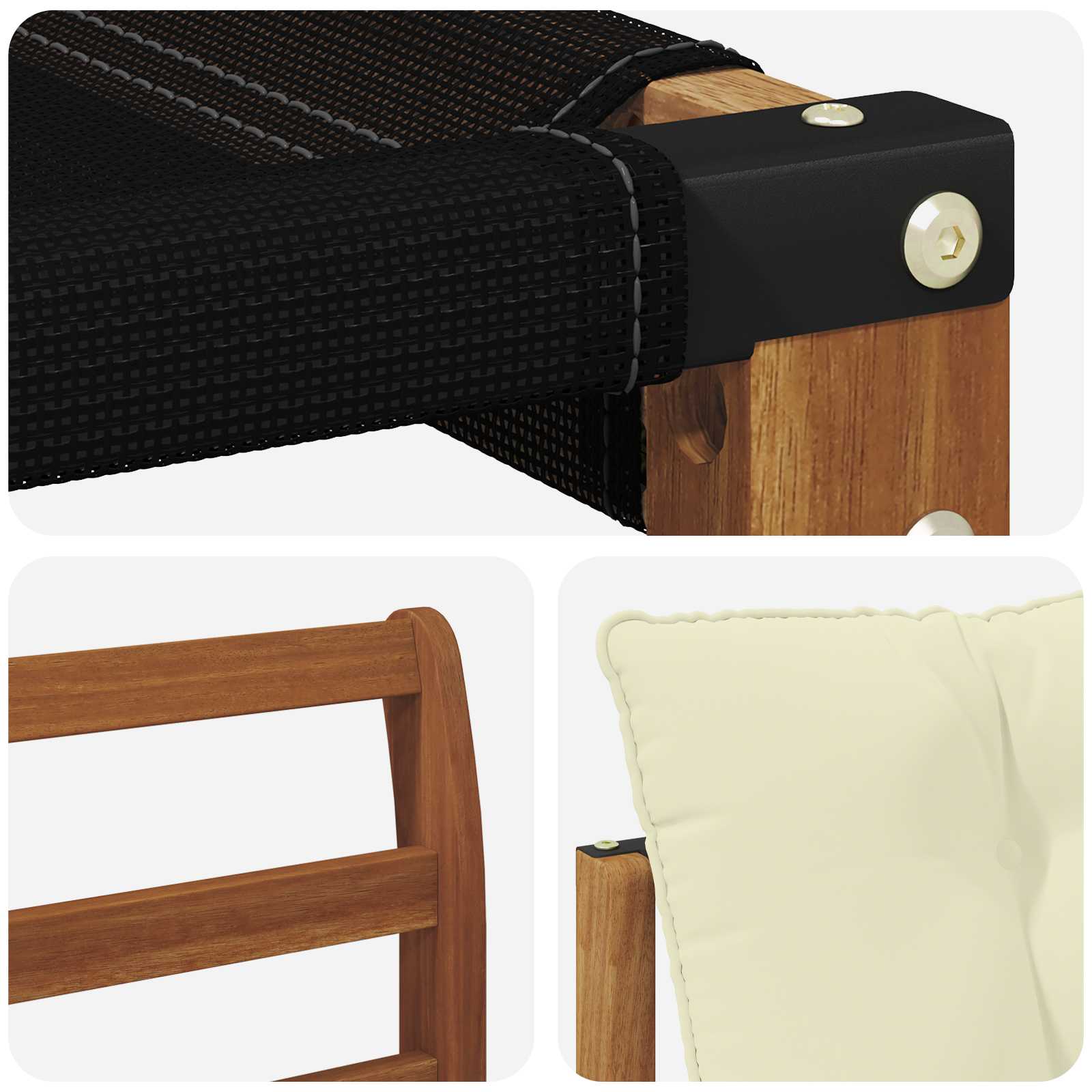 Set vanjskih sofa s jastukom 3 pcs Prirodna i krem