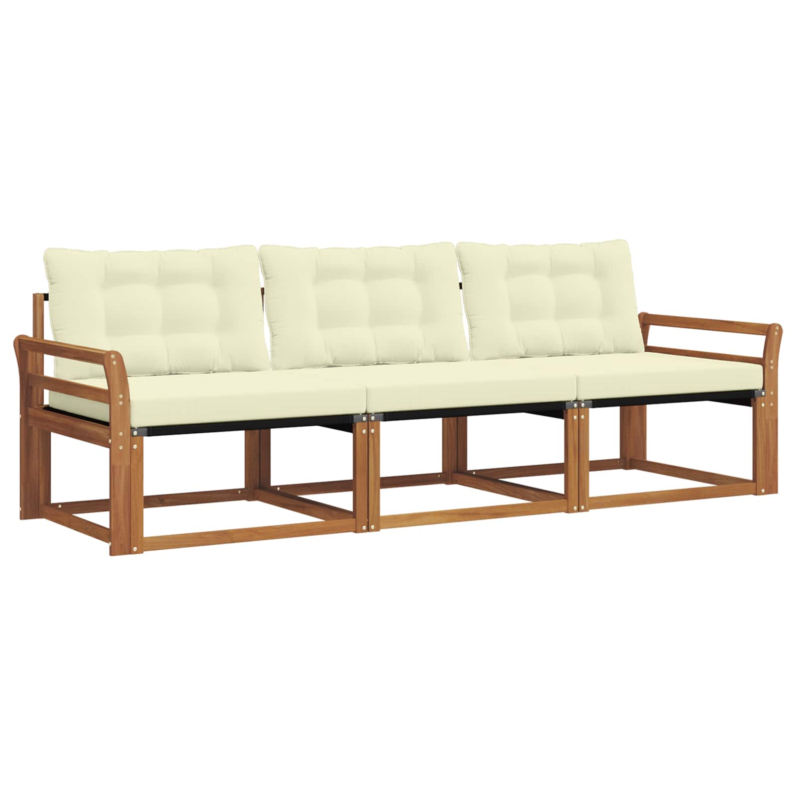 Set vanjskih sofa s jastukom 3 pcs Prirodna i krem