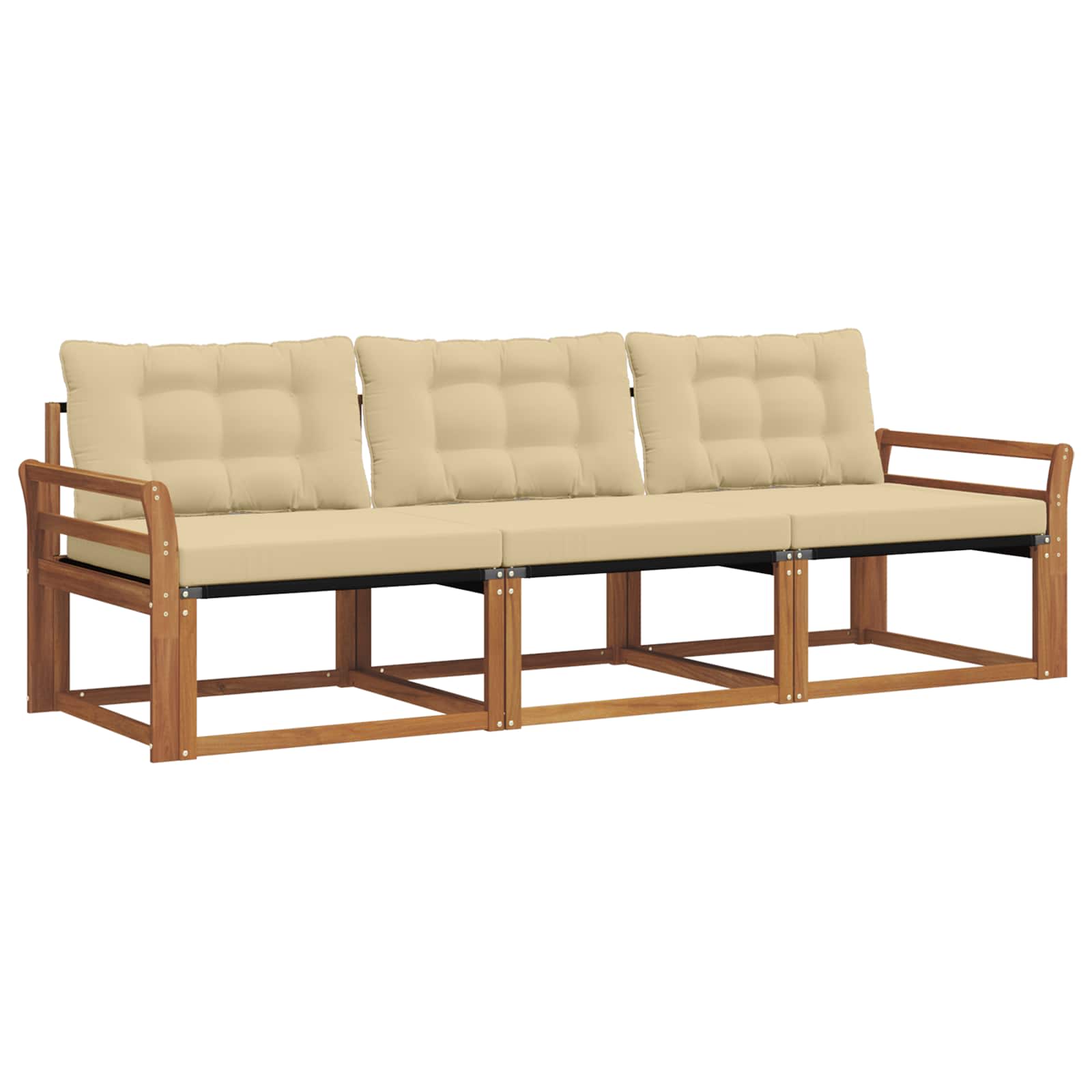 Set vanjskih sofa s jastukom 3 pcs Prirodna i bež
