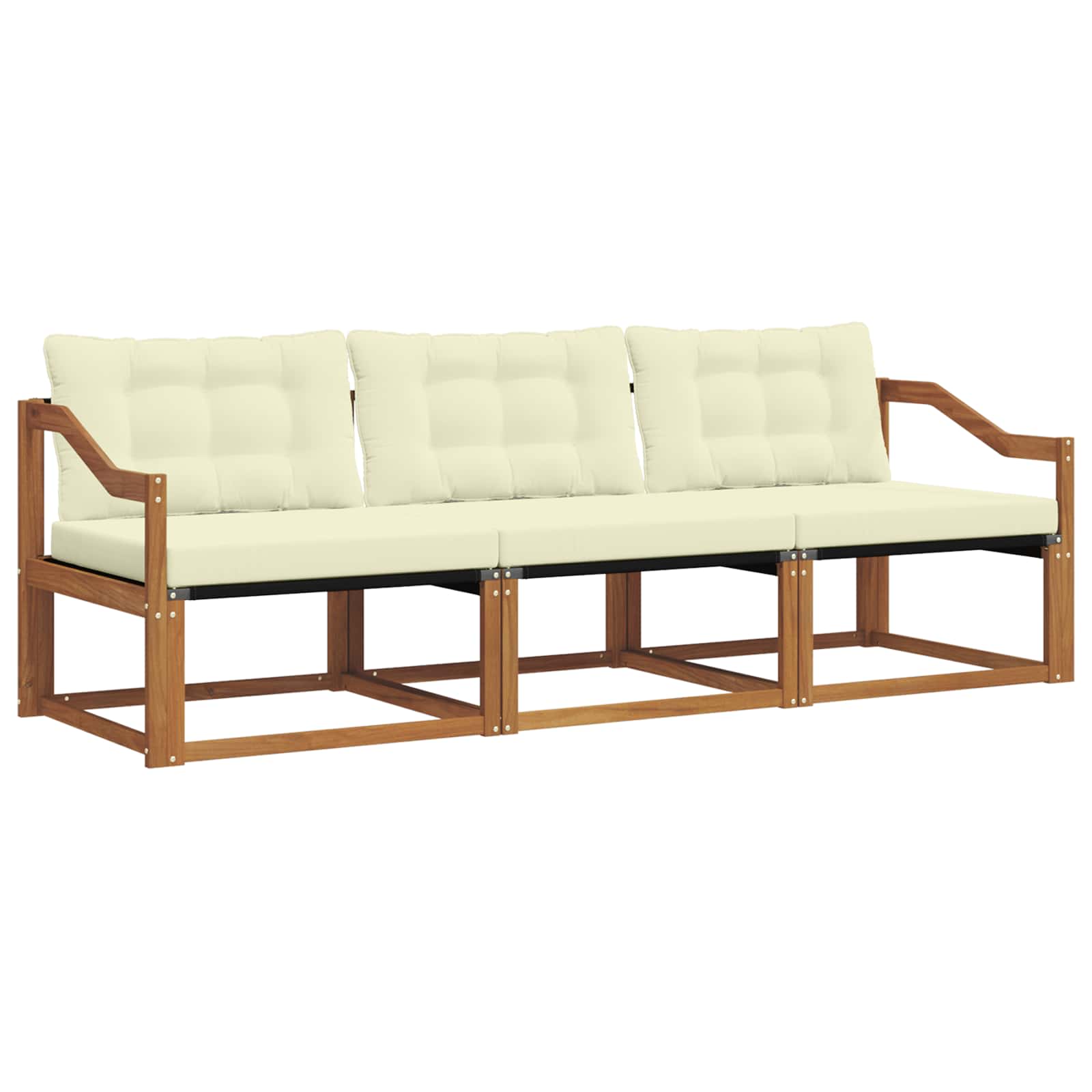 Set vanjskih sofa s jastukom 3 pcs Prirodna i krem