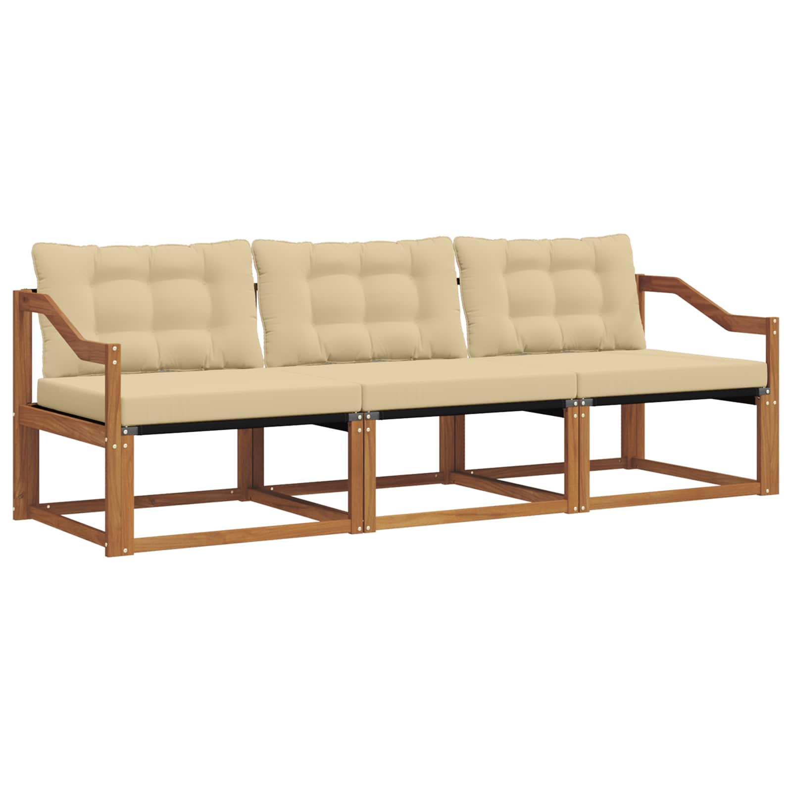 Set vanjskih sofa s jastukom 3 pcs Prirodna i bež