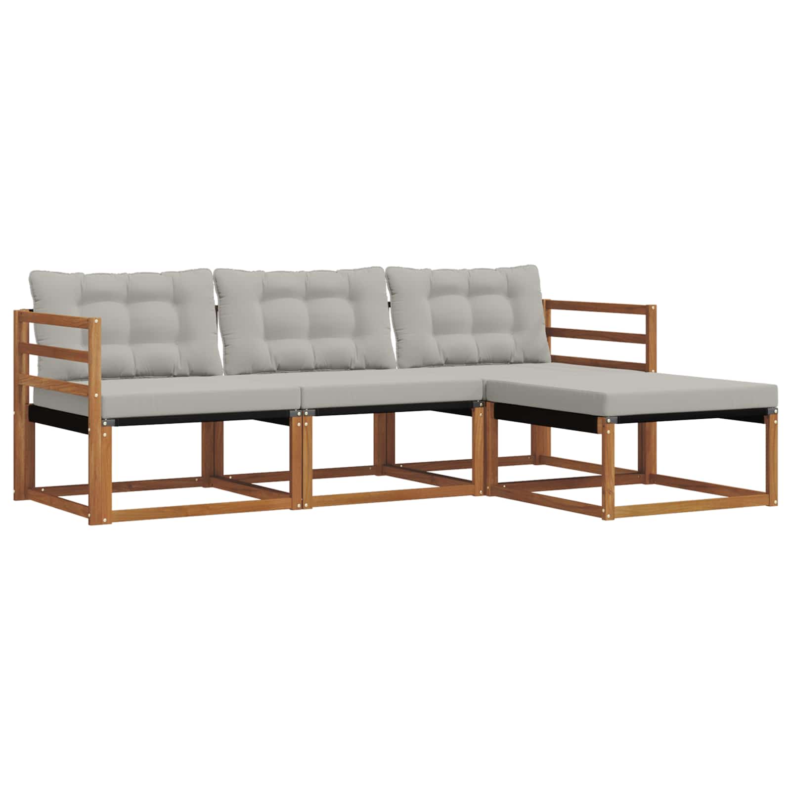 Set vanjskih sofa 4 kom. Prirodna i svjetlosiva