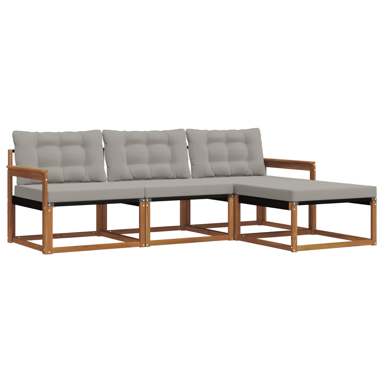 Set vanjskih sofa 4 kom. Prirodna i svjetlosiva